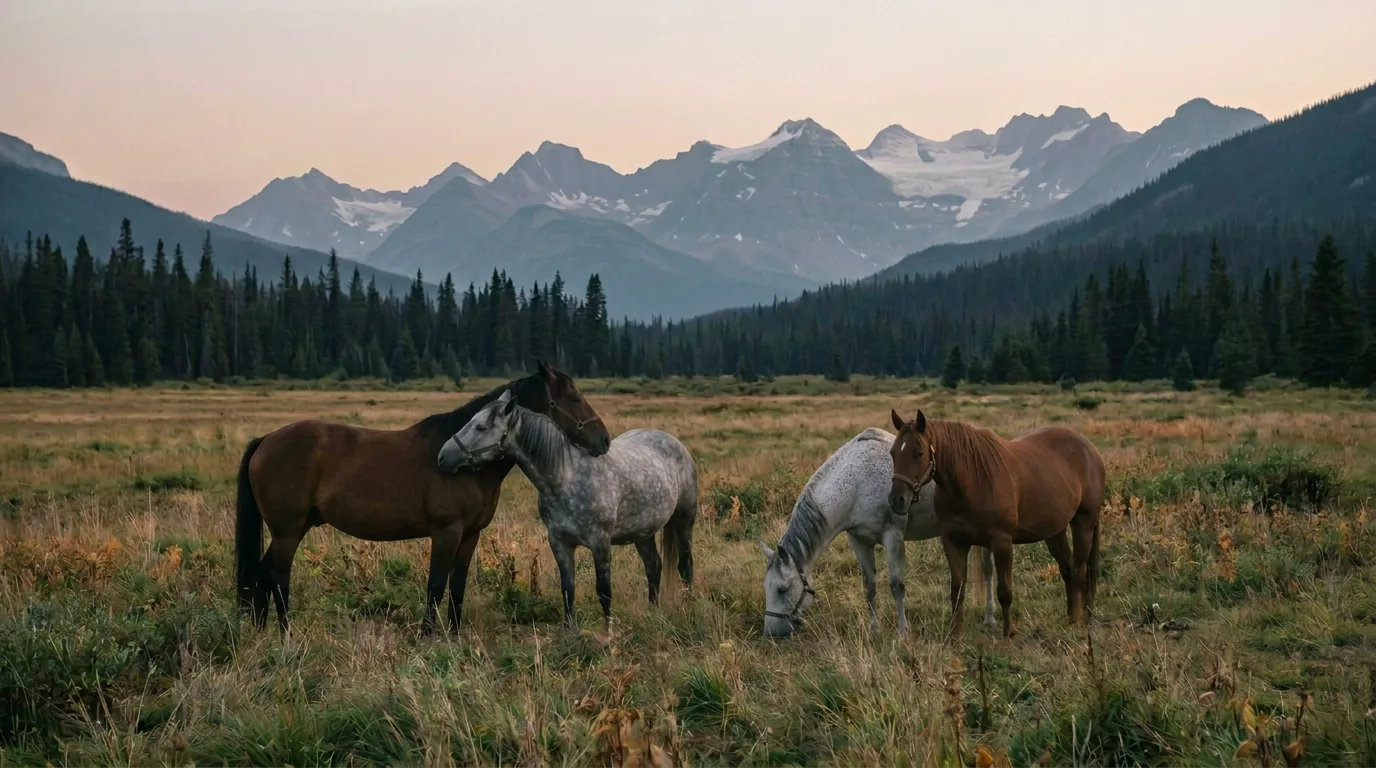 Chevaux en liberté, Les Écuries de Merlas, Isère